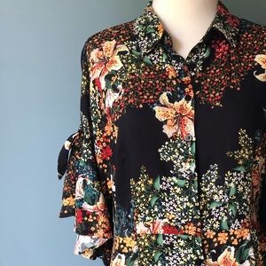 🎉HOST PICK🎉 Zara Shirtdress w ruffled sleeves XL